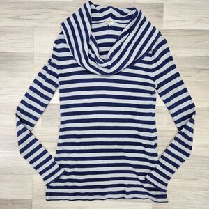 Chip And Pepper Anthropologie Womens Blue Gray Stripe Waffle Cowl Neck...